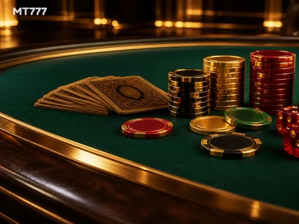 Fitur permainan Golden Land dengan simbol Gold dan latar bertema petualangan